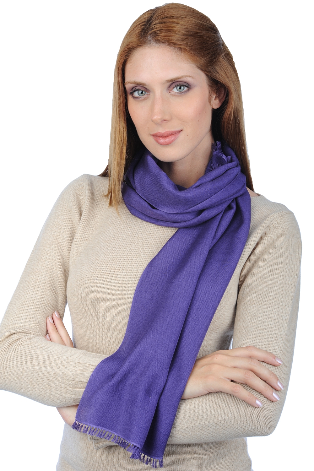 Cachemire et Soie accessoires etoles chales scarva violet passion 170x25cm
